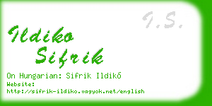 ildiko sifrik business card